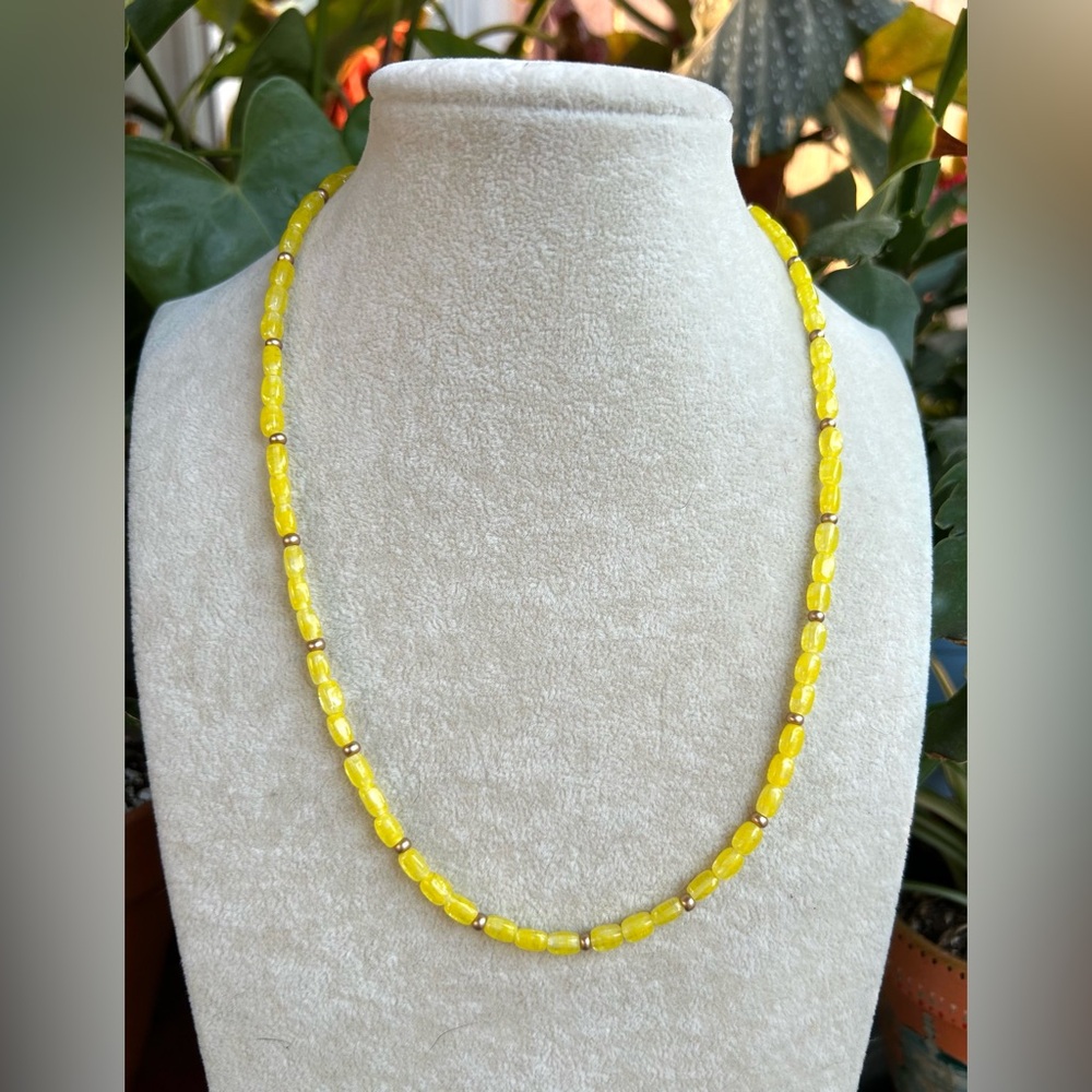 Yellow beaded necklace